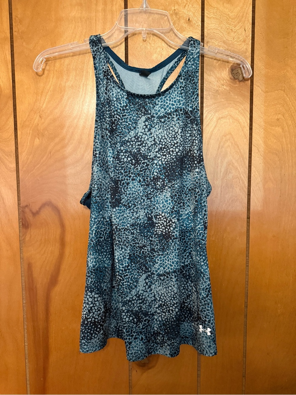 Under Armour Women's Teal and Black Printed Racerback Tank